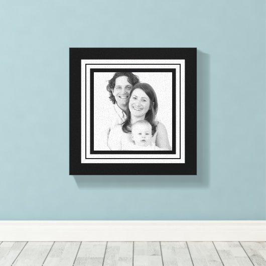 白黒はっきりしたファミリミニキャンバス キャンバスプリント (インサイチュ (ウッドフロア))