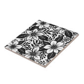 白黒はっきりしたフローラモダン開花 タイル (側面)