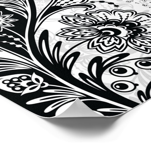 白黒はっきりしたフローラ2024年カレンダポスター ポスター (角)