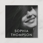 白黒はっきりしたプロフェッショナル写真 スクエア名刺 (正面)