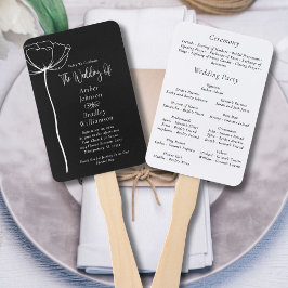 白黒はっきりしたミニマルモダンフローラ ハンドファン