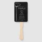 白黒はっきりしたミニマルモダンフローラ ハンドファン (正面)