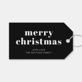 白黒はっきりしたメリークリスマスホリデー ギフトタグ (正面(横))