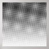 白黒はっきりしたモアレ模様グラデーションアート ポスター (正面)