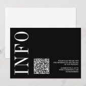 白黒はっきりしたモノクロQRコードRSVP 招待状 (正面/裏面)