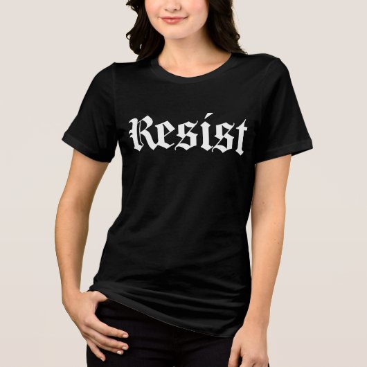 白黒はっきりしたレジスト声明 トライブレンドTシャツ (正面)