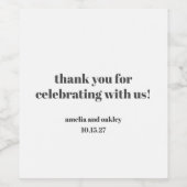 白黒はっきりしたレトロカスタムウェディングありがとう ワインラベル (シングルラベル)