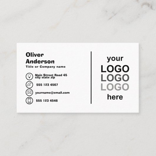 白黒はっきりしたロゴ 名刺 (正面)