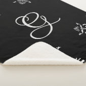 白黒はっきりしたヴィンテージパーソナライズされた シェルパブランケット (3/4)