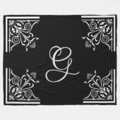 白黒はっきりしたヴィンテージパーソナライズされた フリースブランケット (正面(横))