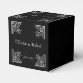 白黒はっきりしたヴィンテージ結婚式 フェイバーボックス (裏面サイド)