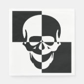 白黒はっきりした光学錯覚スカルデザイン スタンダードランチョンナプキン (正面)