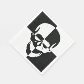 白黒はっきりした光学錯覚スカルデザイン スタンダードランチョンナプキン (角)