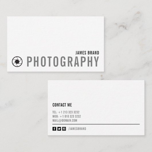 白黒はっきりした写真家 名刺 (正面/裏面)
