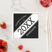 白黒はっきりした卒業パーティーのナプキンス スタンダードカクテルナプキン (インサイチュ)