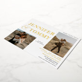 白黒はっきりした名金ゴールド3結婚枚 箔招待状 (回転した状態)