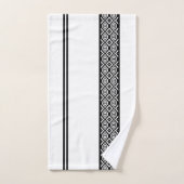 白黒はっきりした抽象芸術幾何学模様 バスタオルセット (ハンドタオル)