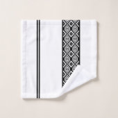 白黒はっきりした抽象芸術幾何学模様 バスタオルセット (ウォッシュタオル)