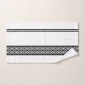 白黒はっきりした抽象芸術幾何学模様 バスタオルセット (ハンドタオル)