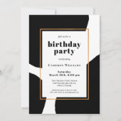 白黒はっきりした抽象芸術誕生会 招待状 (正面)