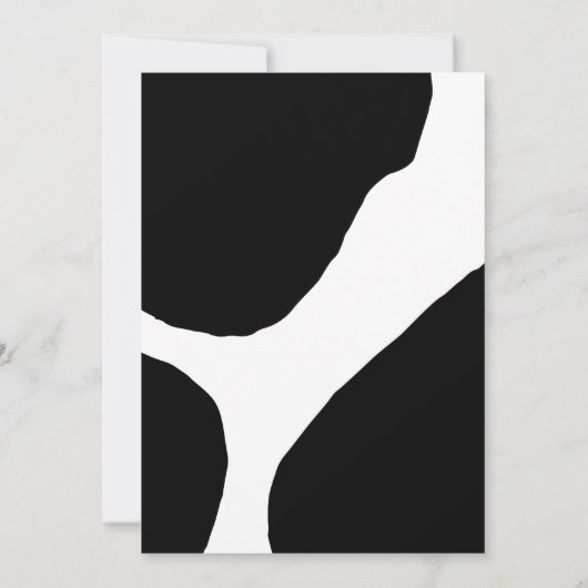 白黒はっきりした抽象芸術誕生会 招待状 (裏面)