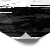 白黒はっきりした抽象芸術 ポスター (角)