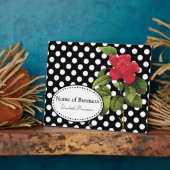 白黒はっきりした水玉模様ツバメリアビジネス フォトプラーク (側面)