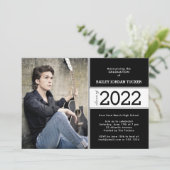 白黒はっきりした2写真卒業のお知らせ 案内状 (スタンド正面)