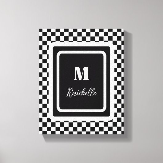 白黒はっきりした キャンバスプリント (正面)