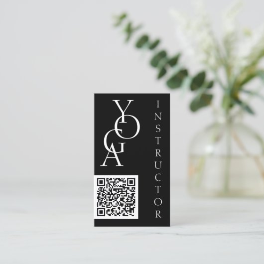 白黒はっきりしたQRコードソーシャルメディア 名刺 (スタンド正面)