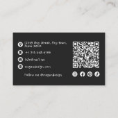 白黒はっきりしたQRコード5文字の名前の制限 名刺 (裏面)