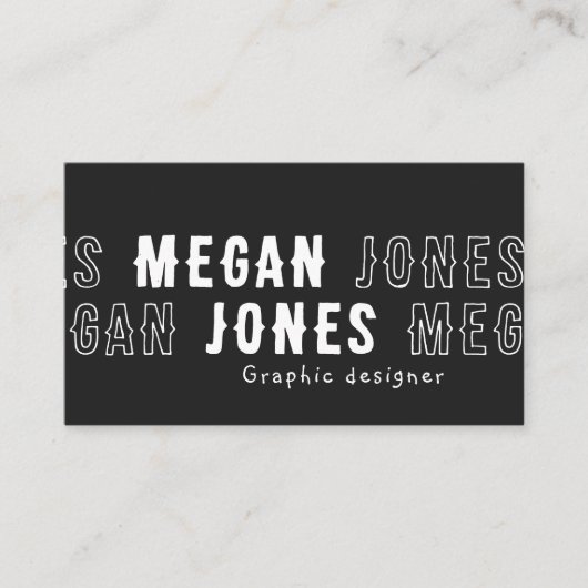 白黒はっきりしたQRコード5文字の名前の制限 名刺 (正面)