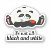 白黒はっきりつけられないよ、かわいいパンダの名言 シール (正面)