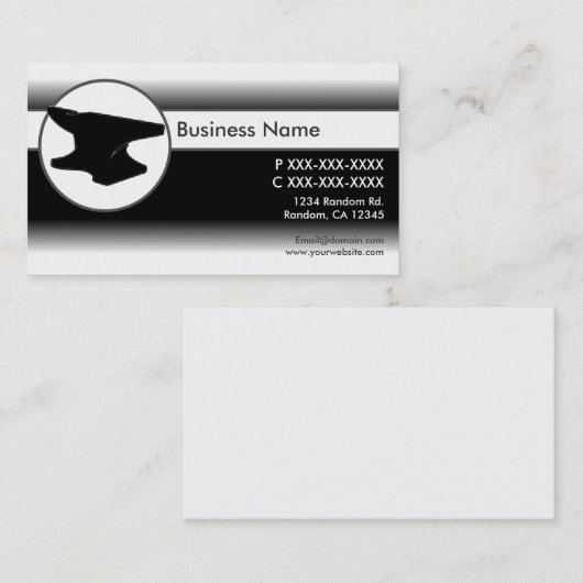 白黒はカスタムな金敷の名刺衰退します 名刺 (正面/裏面)