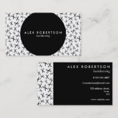 白黒はパターン理髪カードを切ります 名刺 (正面/裏面)