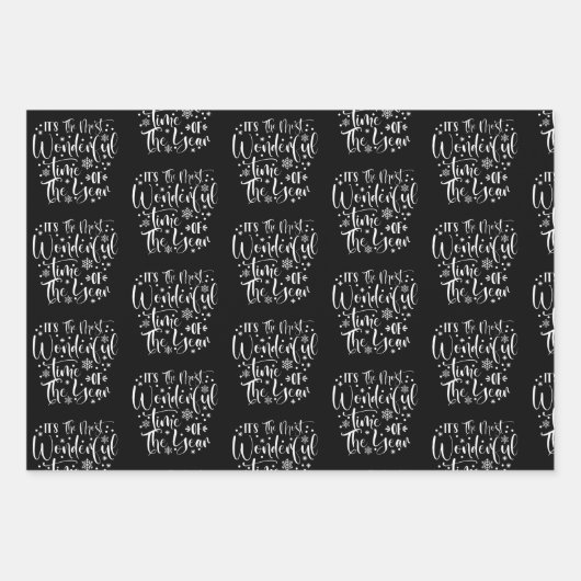 白黒は一年で最も素晴らしい時期 ラッピングペーパーシート (正面)