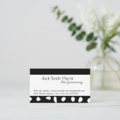 白黒は動物のペットの世話、ペット付き添いに斑点を付けます 予約カード (スタンド正面)