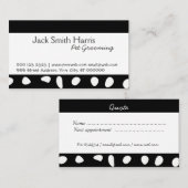 白黒は動物のペットの世話、ペット付き添いに斑点を付けます 予約カード (正面/裏面)