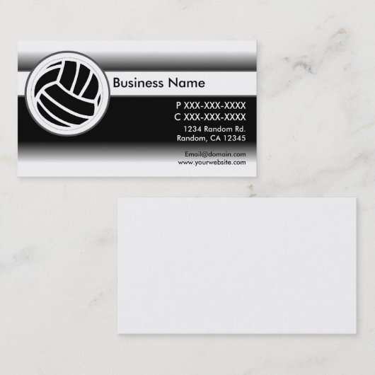 白黒は名刺バレーボールの衰退します 名刺 (正面/裏面)