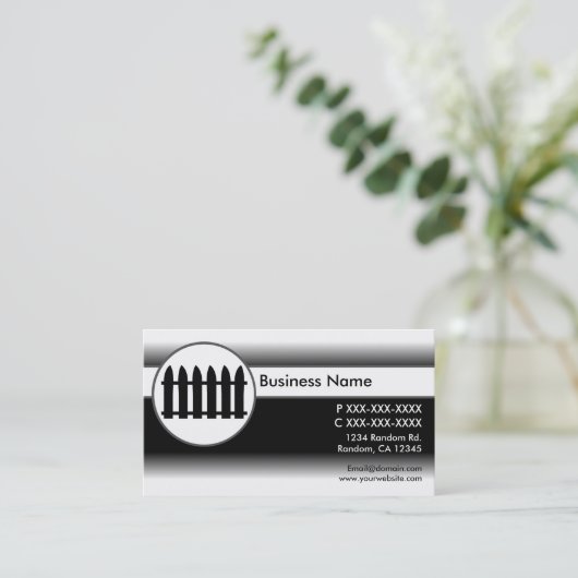 白黒は名刺棒杭の囲いの衰退します 名刺 (スタンド正面)