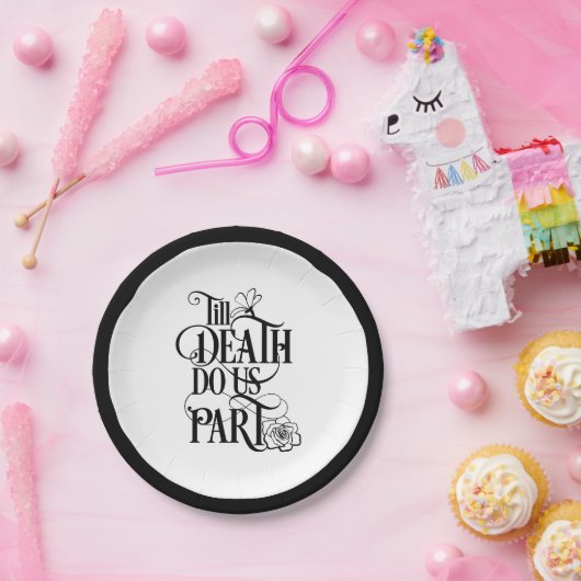 白黒は死ぬまで我々は別結婚れ ペーパープレート (パーティー)