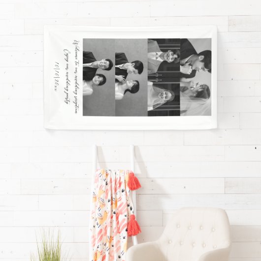 白黒は私たちのミニマル結婚リストへようこそ 横断幕 (インサイチュ)