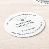 白黒は私のドリンクウェディングパーティーを取らない ラウンドペーパーコースター (アングル)