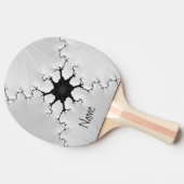 白黒ひび割れたフラクタルアートあなたの名前を追加 卓球ラケット (横)