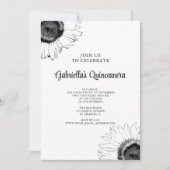 白黒ひまわりキンセアニェラ 招待状 (正面)