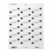 白黒ひまわりサンフラワーありがとうメッセージカード ラベル (フルシート)