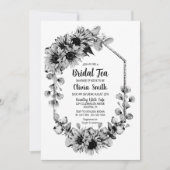 白黒ひまわりフローラブライダル茶 招待状 (正面)