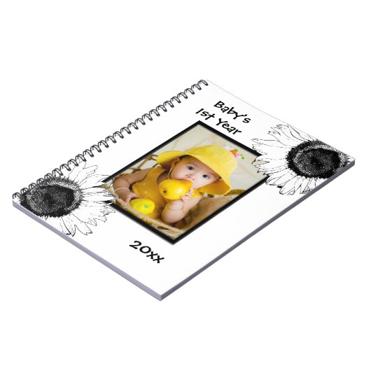 白黒ひまわりベビーの初年度 ノートブック (左側)