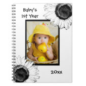 白黒ひまわりベビーの初年度 ノートブック (正面)