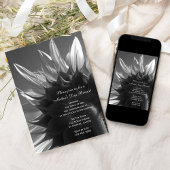 白黒ひまわり母の日ブランチ 招待状